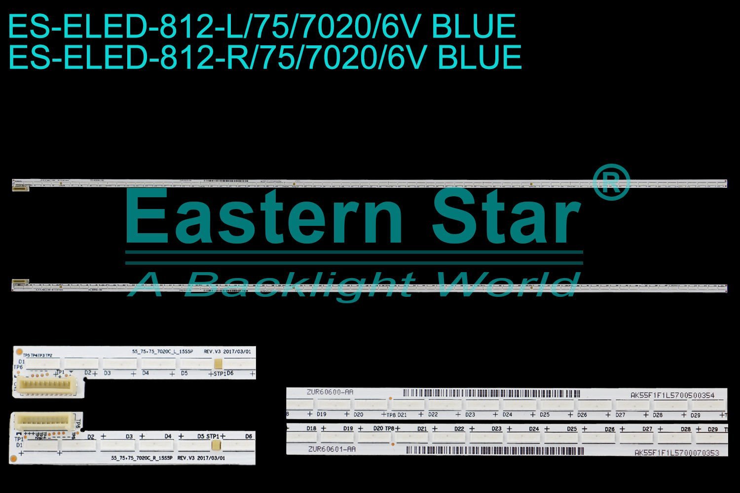 ELED-812, A55L9799, A55L9799,55_75+75_7020C_L/R_15S5P REV.V3 ,A55L9799 LEDBAR,