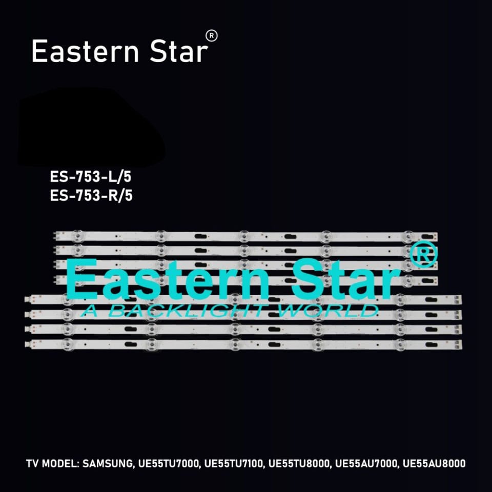 ES-753, Samsung Led Bar, UE55CU7192U, UE55CU71A0K, UE55CU7200U, UE55TU7000,  UE55TU7100, UE55TU8000, UE55AU7000, UE55AU8000,